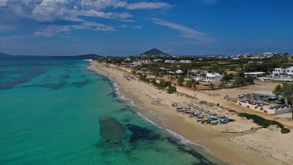 Renting a car in Naxos will give you the freedom to visit remote beaches such as Plaka Beach.