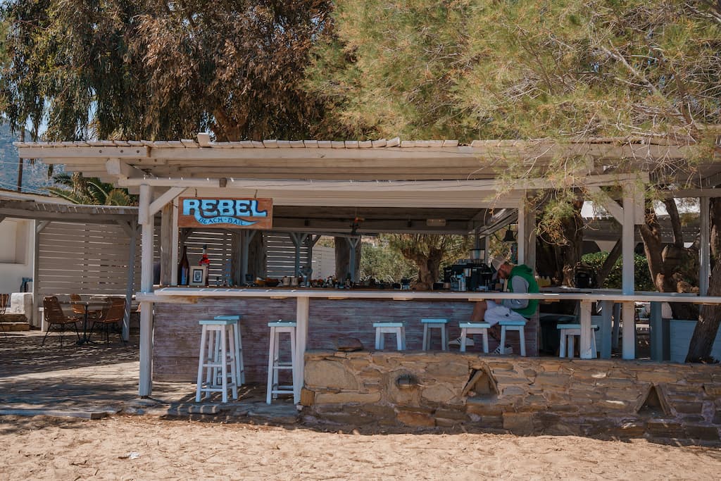 rebel beach bar paros