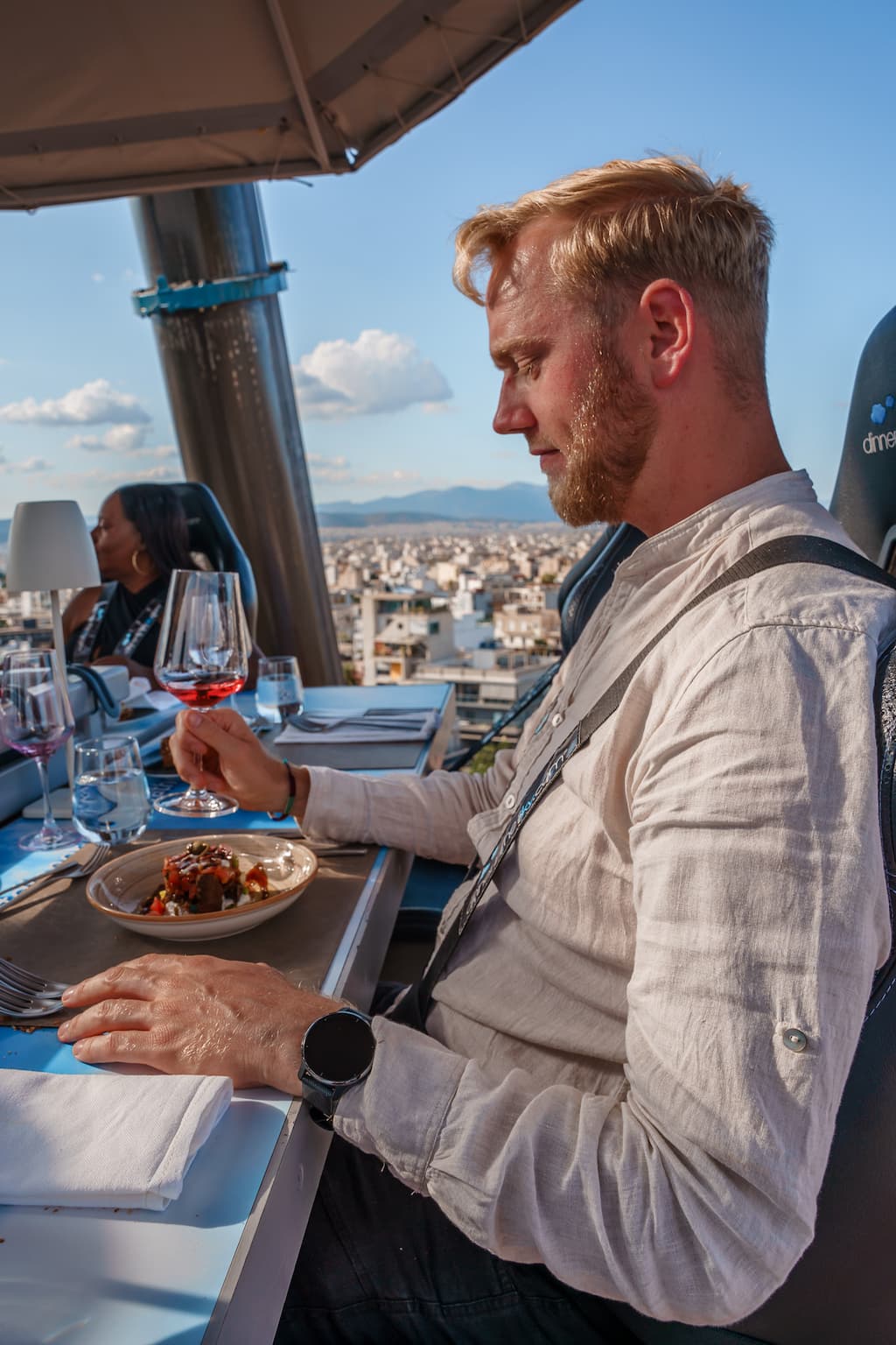 Dinner in the sky Athens photos.