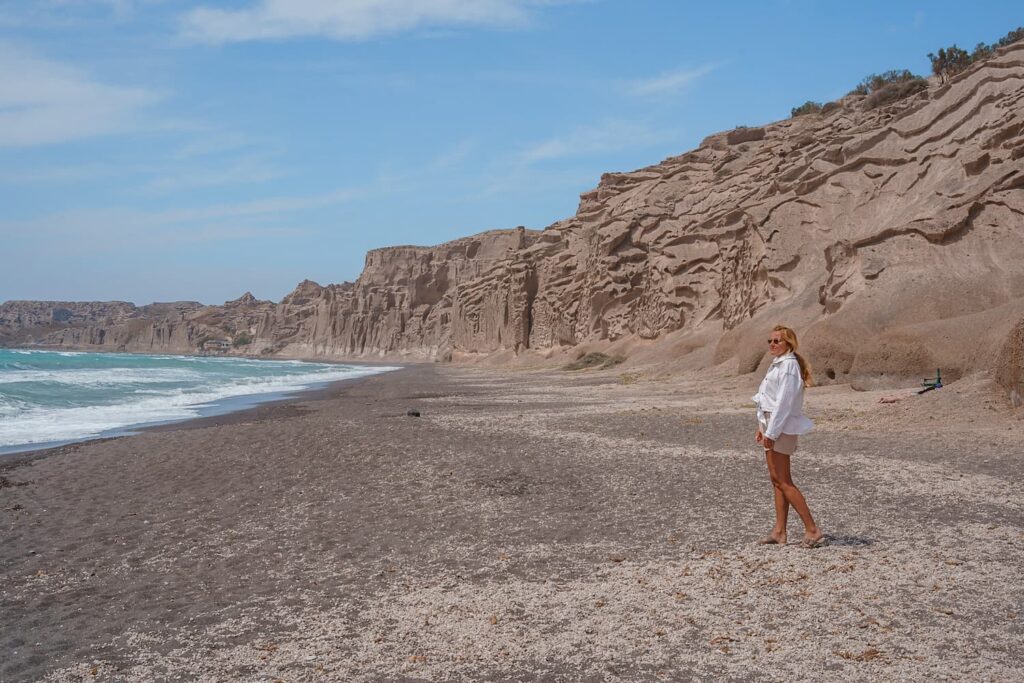 Blogger Mal on Vlychada Beach.