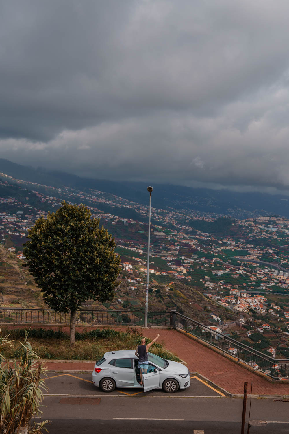 Robin enjoying the road thanks to renting a car in Madeira.